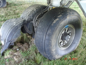 worn out aircraft tires