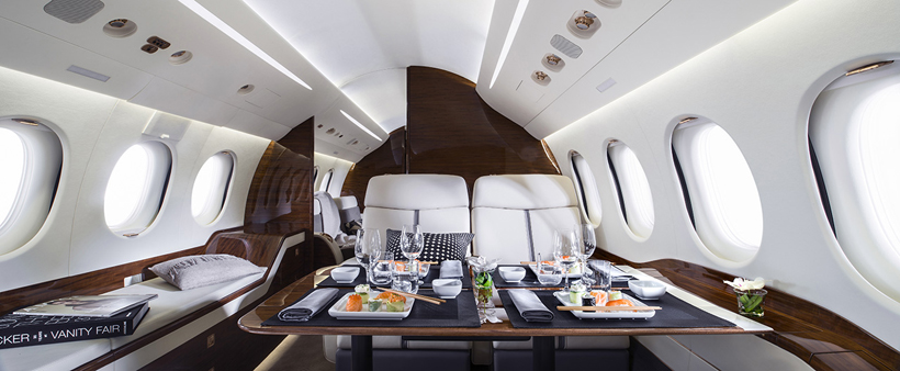 Falcon 7X Wide body cabin