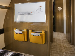 03 Airbus ACJ319 chambre à coucher avec télé haute définition - photo Cabinet Alberto Pinto