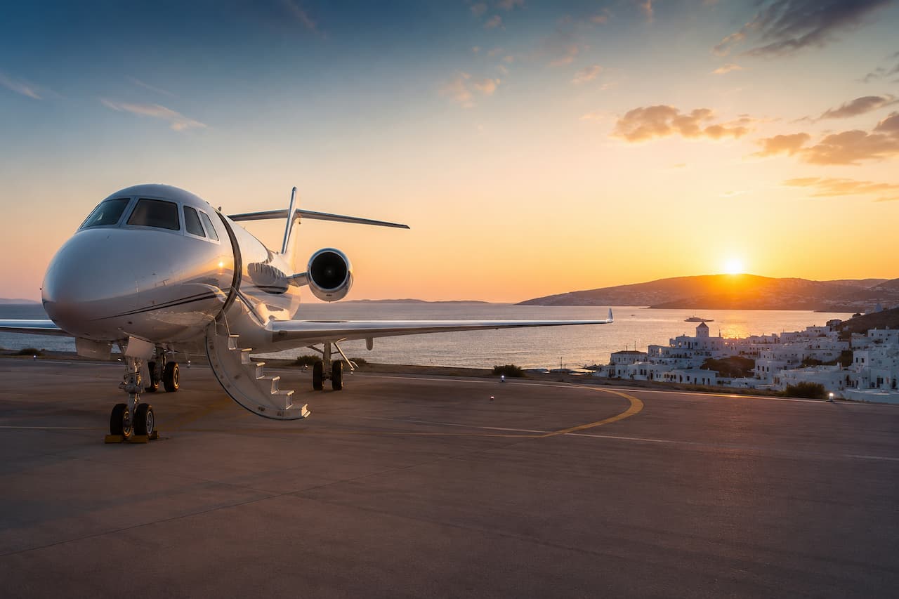 Slot jet privati mykonos Santorini