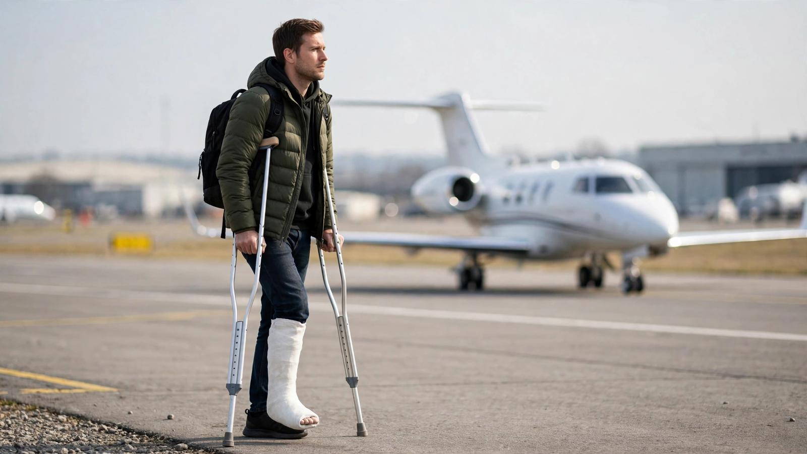 Posso volare in aereo privato con una frattura e il gesso?