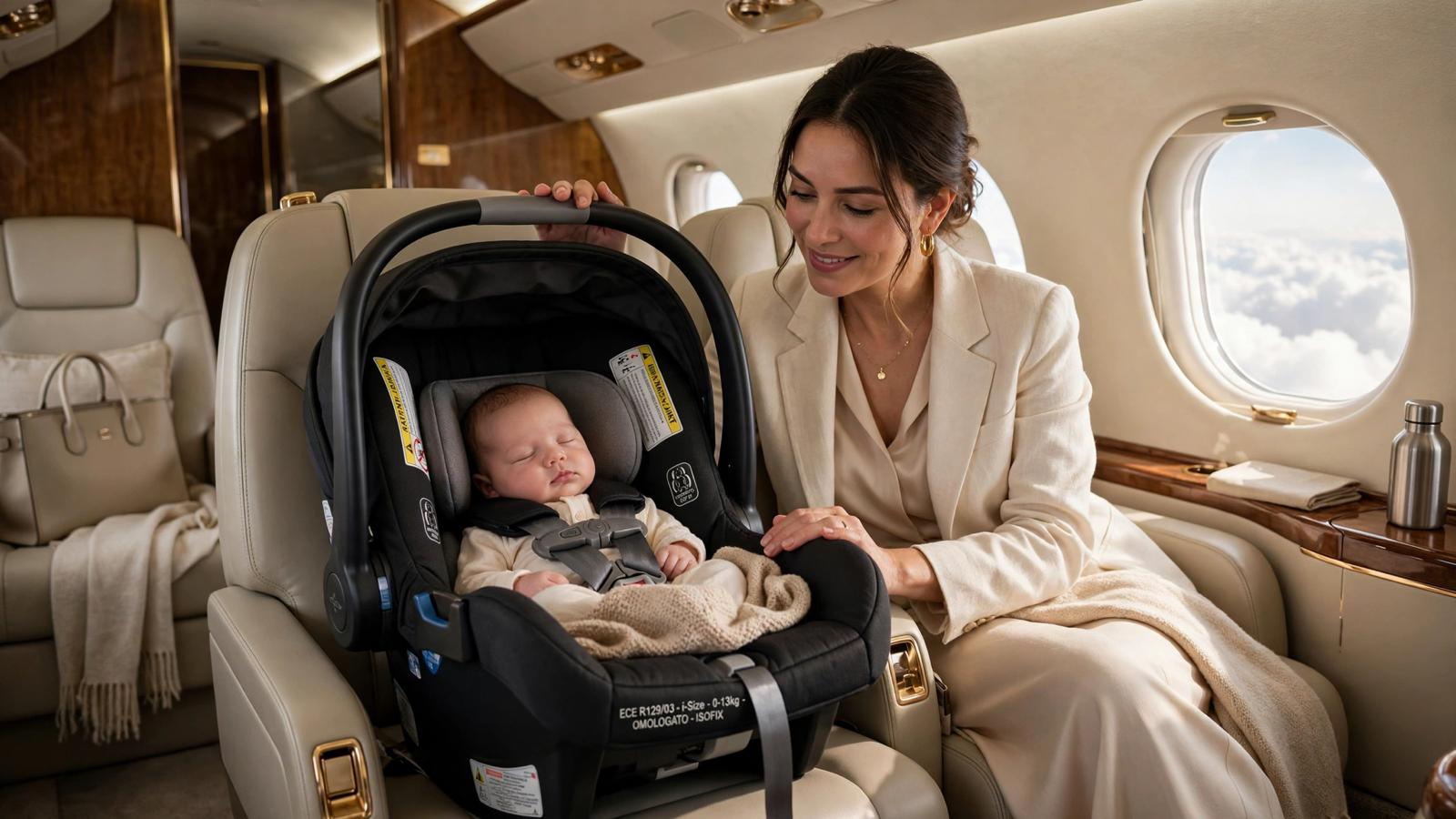 Voyager en jet privé avec un nourrisson : sécurité en cabine, système de retenue pour enfants (CRS)