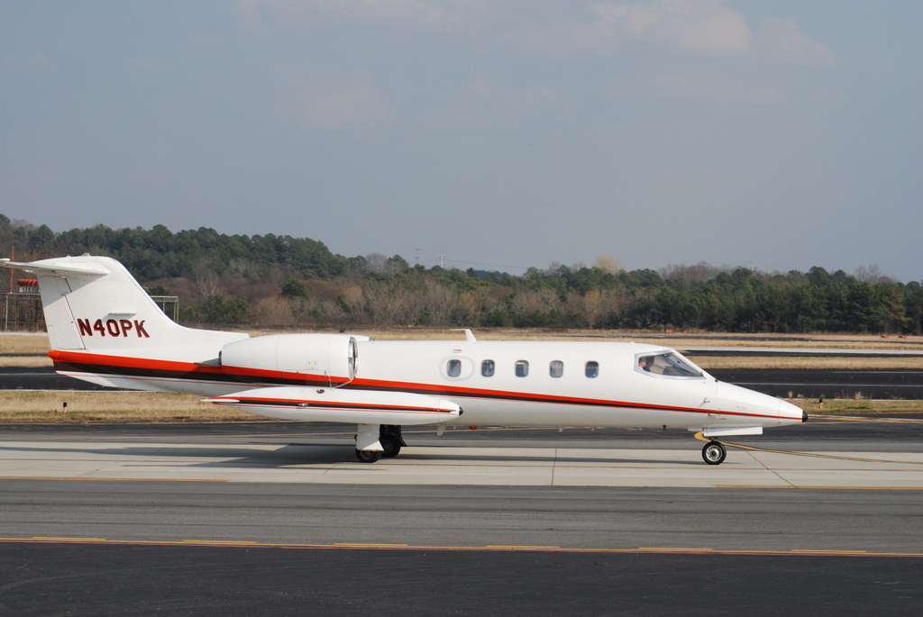 Bombardier Learjet 35A, a twin-engine business jet from the 1970s